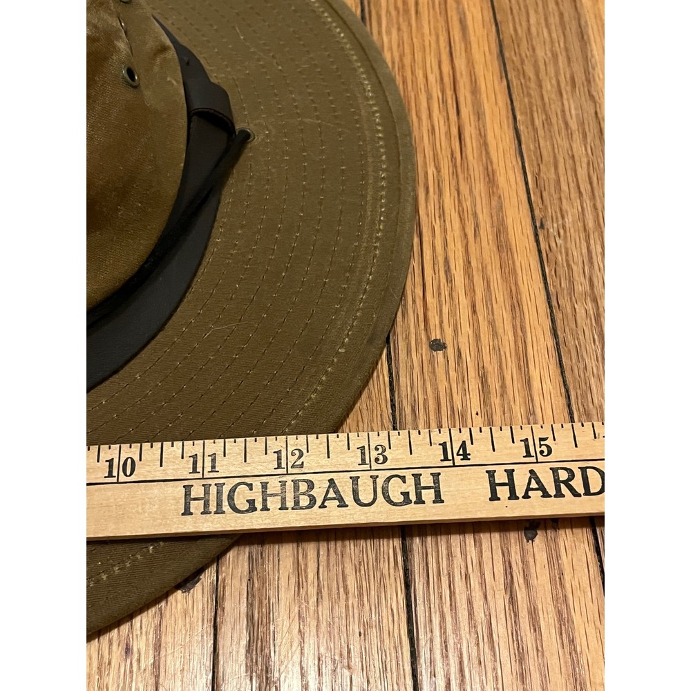 Filson Tin Cloth Packer Hat Tan Waxed Cotton Fedora Style 60035 Mens XL USA Made - Picture 4 of 6